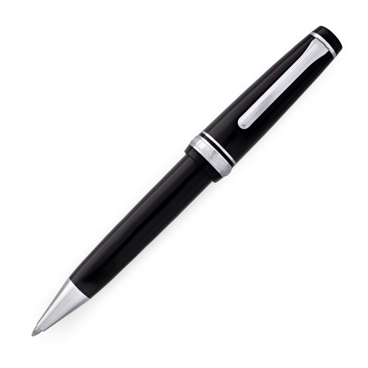 Sailor Professional Gear Ballpoint Pen in Black with Silver Trim & Nickel Chrome Plated -1.0mm Ballpoint Pen