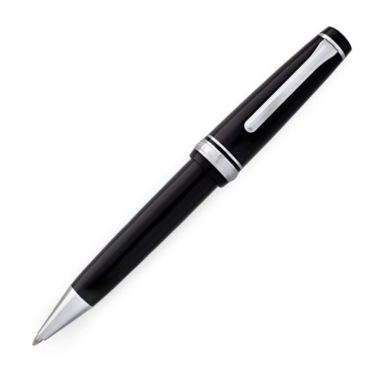Sailor Professional Gear Ballpoint Pen in Black with Silver Trim & Nickel Chrome Plated -1.0mm