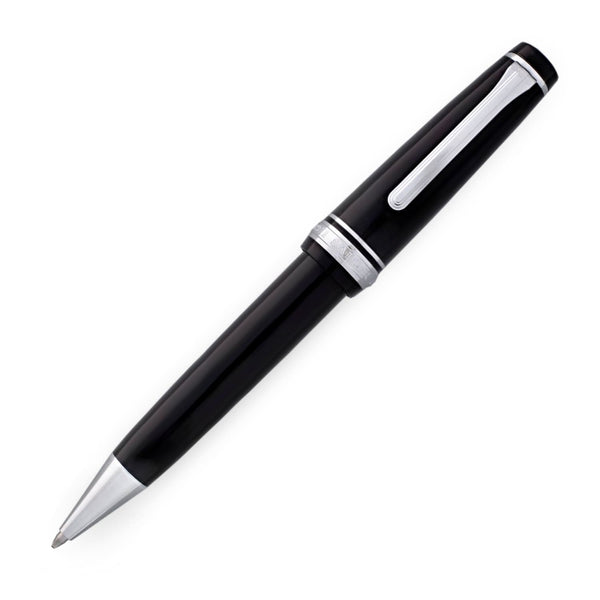 PILOT Stanza 黒クロム仕上 Pearl-White ボールペン Sailor Professional Gear Ballpoint Pen in Black with Silver