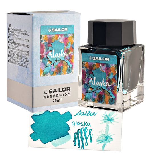Sailor USA State Bottled Ink in Alaska (Turquoise) - 20 mL