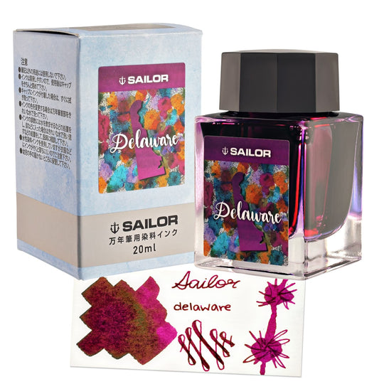 Sailor USA State Bottled Ink in Delaware (Magenta) - 20mL