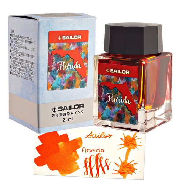 Sailor USA State Bottled Ink in Florida (Blood Orange) - 20mL Bottled Ink