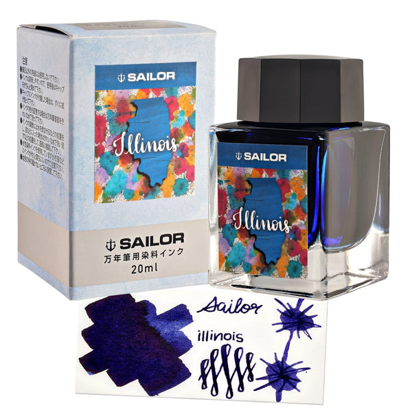 Sailor USA State Bottled Ink in Illinois (Blue) - 20 mL Bottled Ink