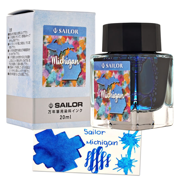 Sailor USA State Bottled Ink in Michigan (Blue) - 20 mL Bottled Ink