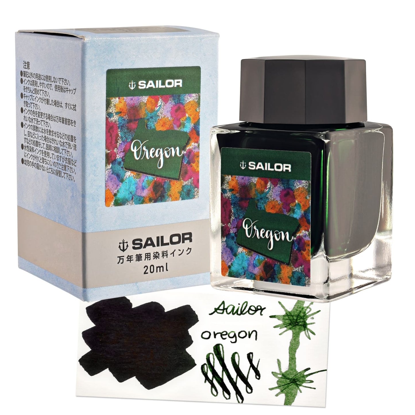 Sailor USA State Bottled Ink in Oregon (Green) - 20mL Bottled Ink