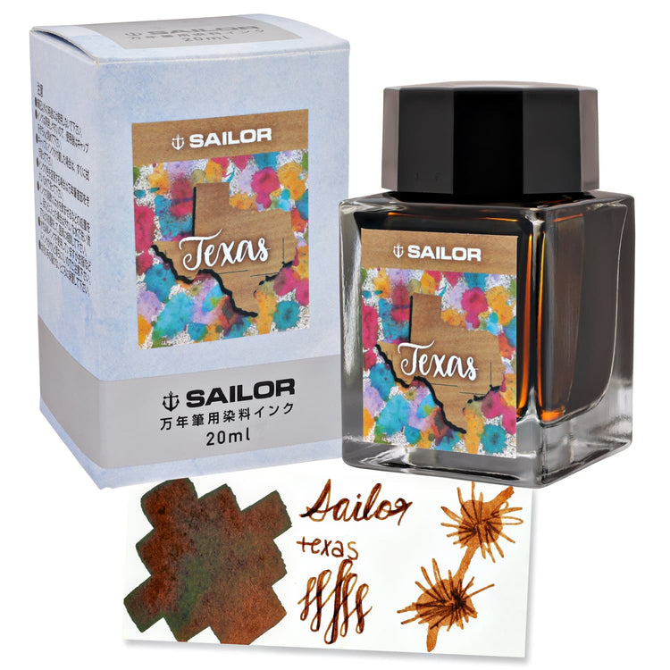 Sailor USA State Bottled Ink in Texas (Brown) - 20 mL Bottled Ink