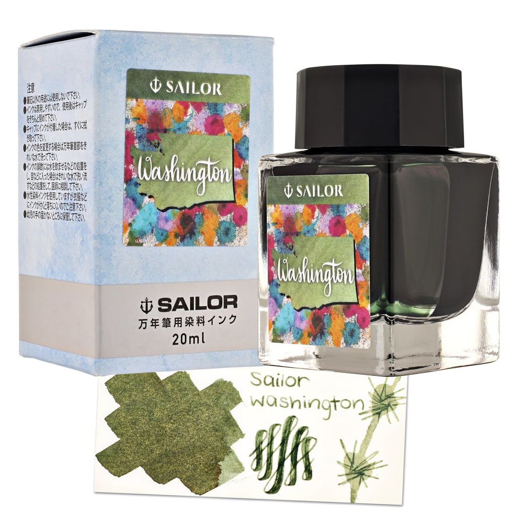 Sailor USA State Bottled Ink in Washington (Green) - 20 mL Bottled Ink