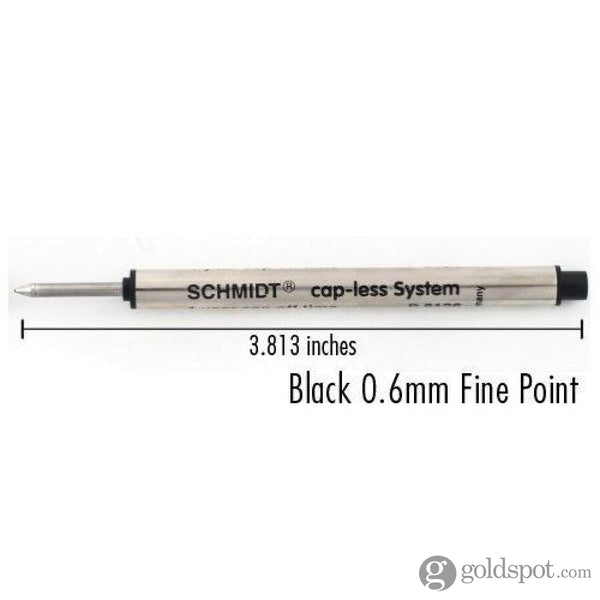 Schmidt Short P8126 Capless Rollerball Refill in Black - Fine Point by Monteverde Rollerball Refill