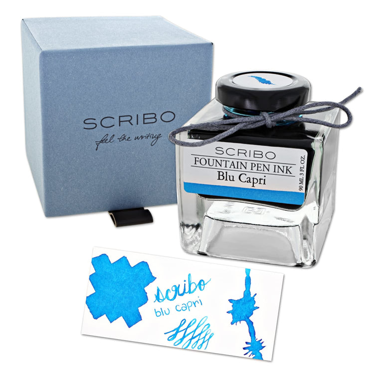 Scribo Bottled Ink in Blu Capri - 90mL Bottled Ink