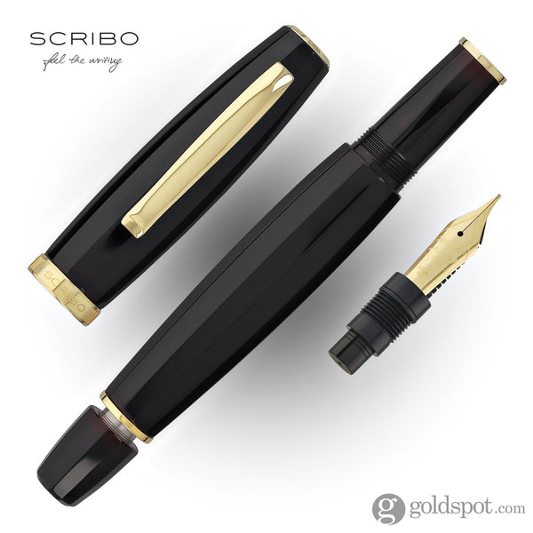 Scribo Feel Fountain Pen in Novello with Yellow Gold Trim 18kt Gold Nib Fountain Pen