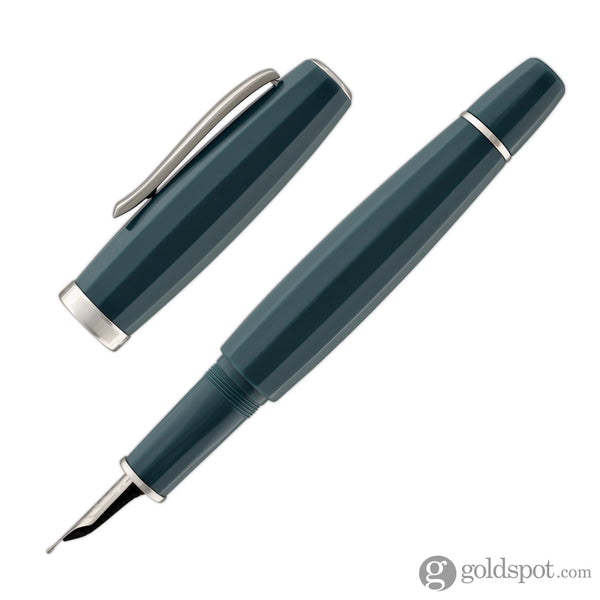 Scribo Feel Fountain Pen - Mediterraneo with Platinum Trim 14kt Flexible Gold Nib Fountain Pen