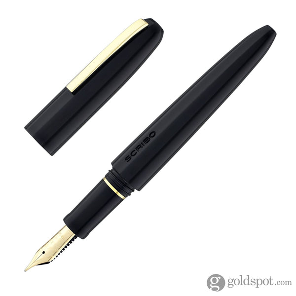 Scribo Piuma Fountain Pen in Luce Black 14K Flexible Gold Nib Fountain Pen