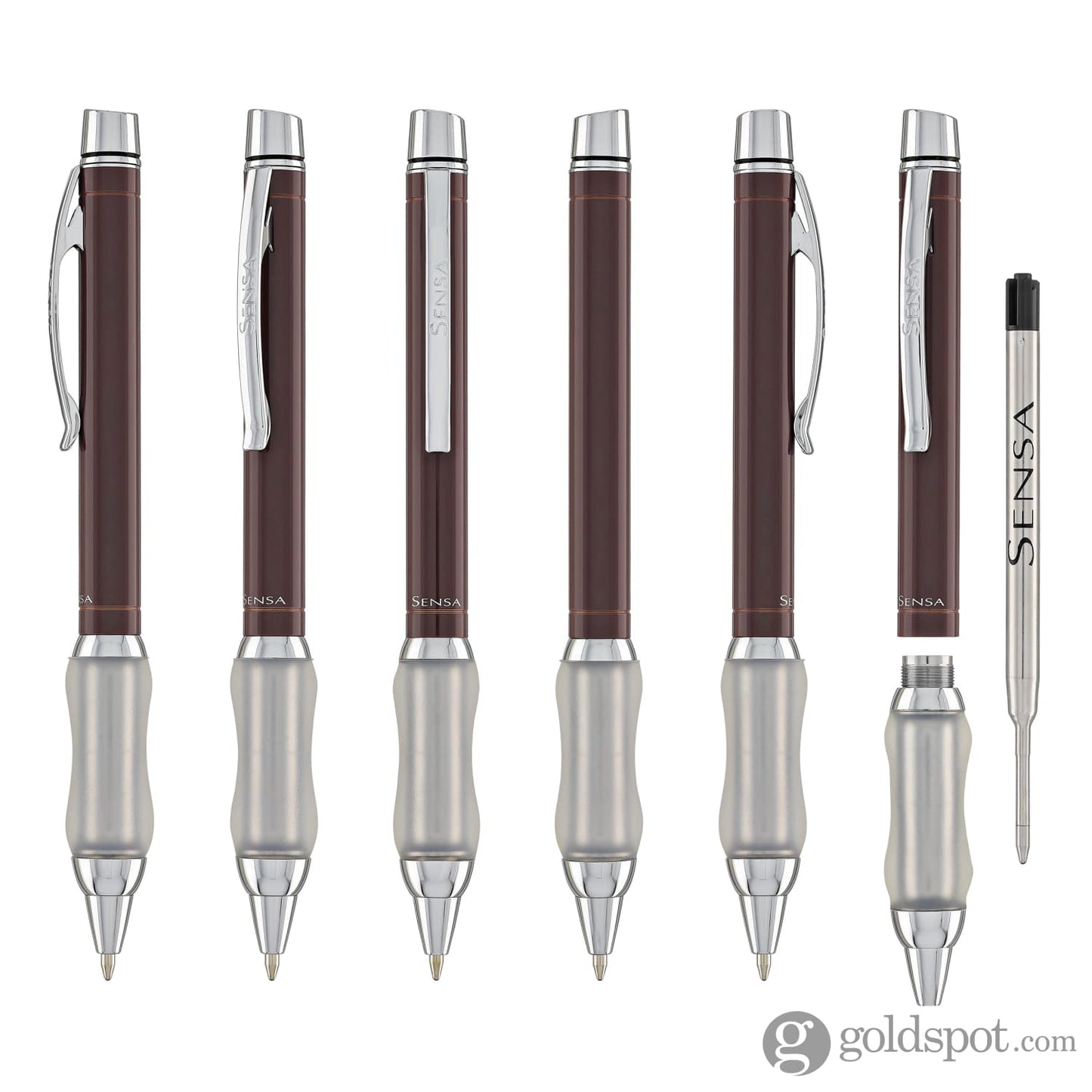 Sensa Metro Ballpoint Pen in Steel Espresso Brown Ballpoint Pens
