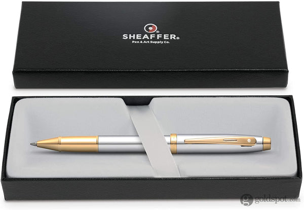 Sheaffer 100 Rollerball Pen in Chrome with Gold Trim Rollerball Pen