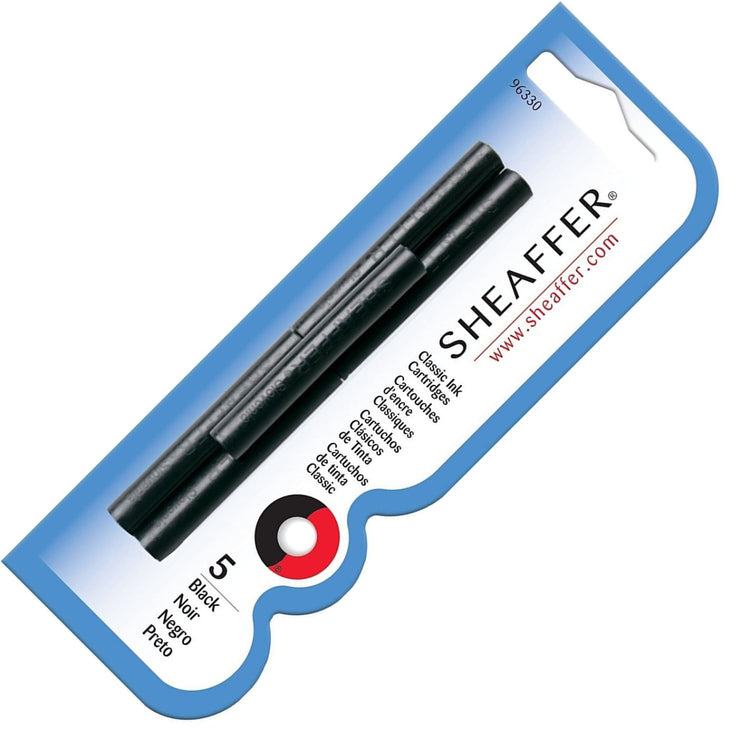 Sheaffer Ink Cartridges in Black - Pack of 5 Fountain Pen Cartridges