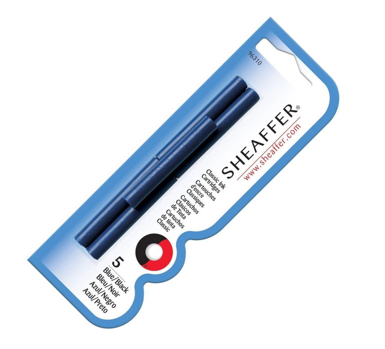 Sheaffer Ink Cartridges in Blue-Black - Pack of 5 Fountain Pen Cartridges