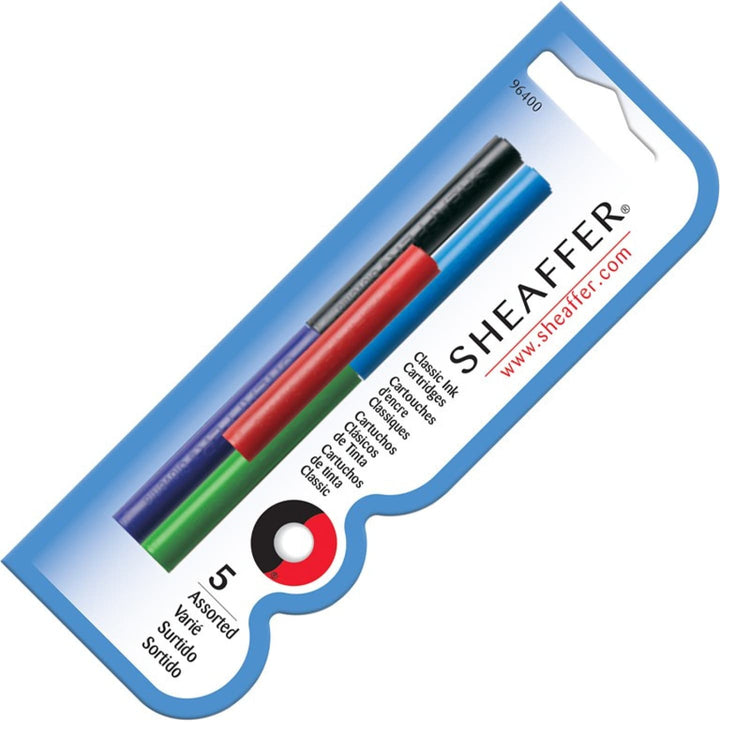Sheaffer Ink Cartridges in Multicolor - Pack of 5 Fountain Pen Cartridges