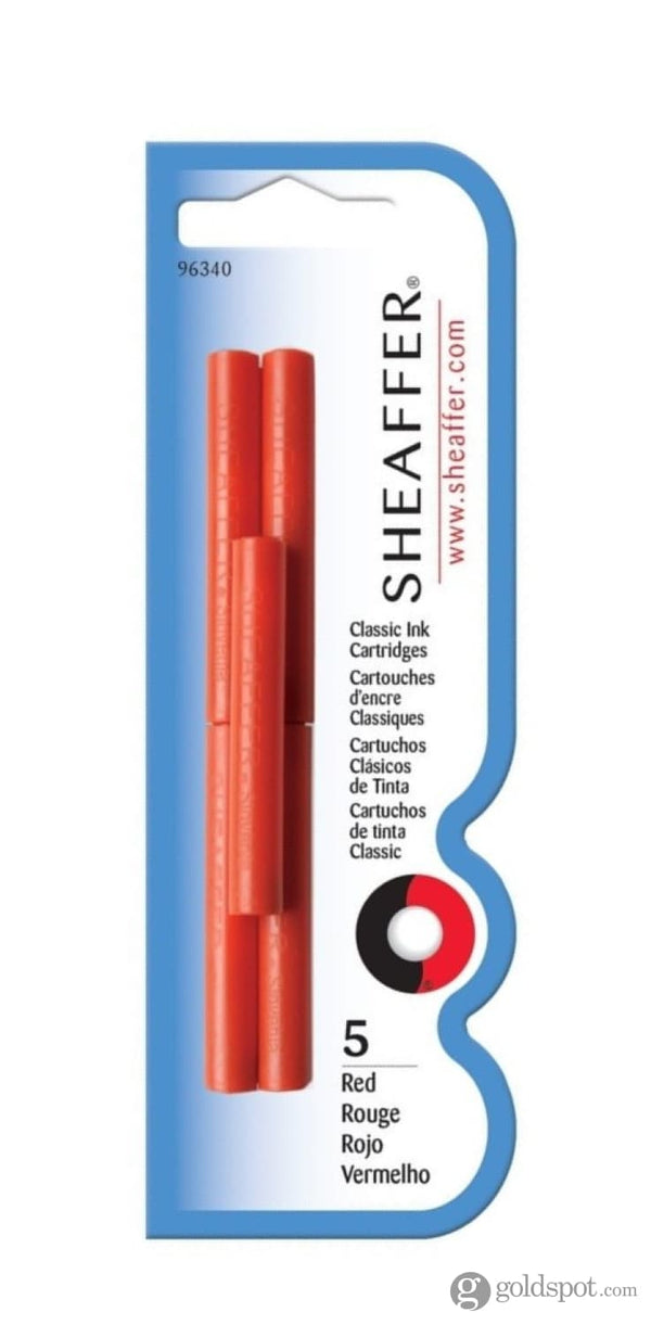 Sheaffer Ink Cartridges in Red - Pack of 5 Fountain Pen Cartridges