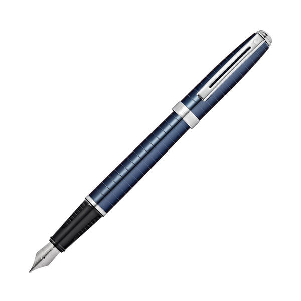 Sheaffer Prelude Fountain Pen in Deep Blue PVD with Horizontal Engraving Fountain Pen