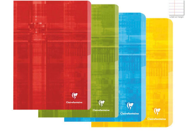 Single Clairefontaine Staplebound Lined Notebook - Assorted Color Single Clairefontaine Staplebound Lined Notebook - Assorted Color
