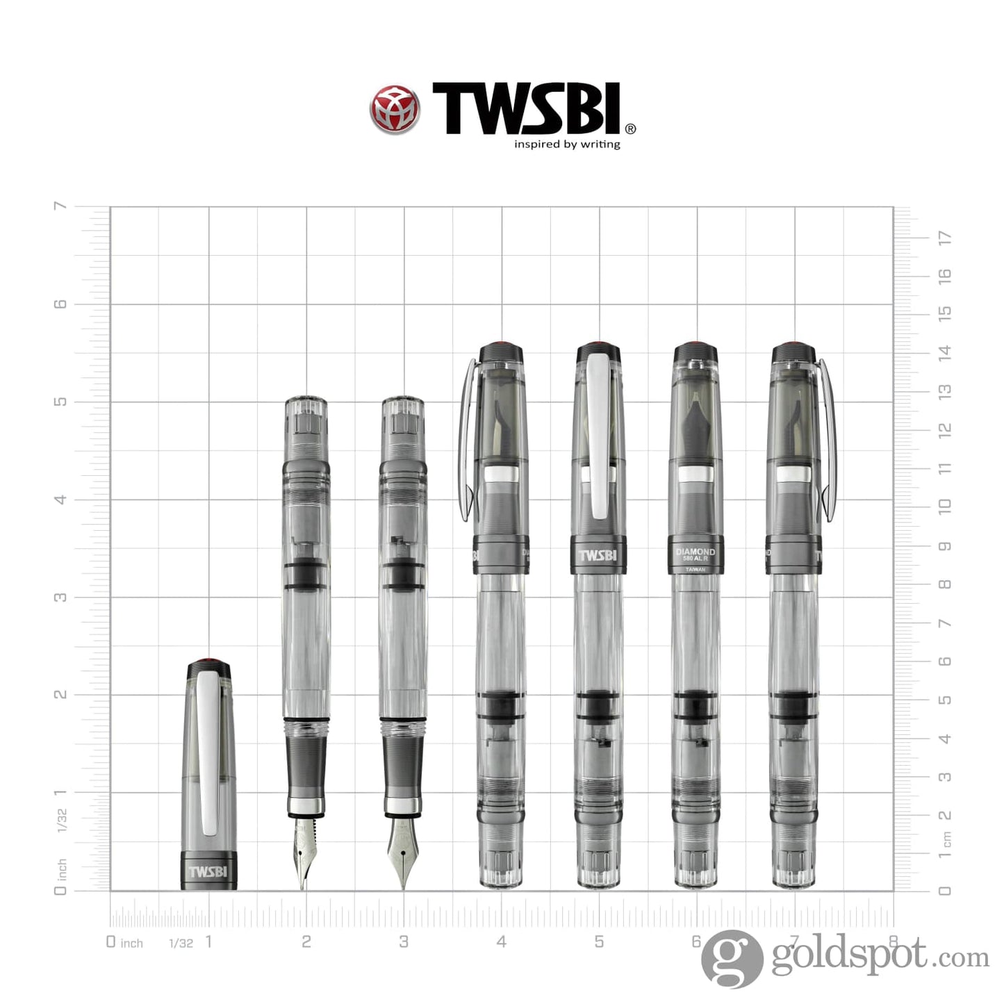 TWSBI Diamond 580ALR Fountain Pen in Nickel Gray Fountain Pen