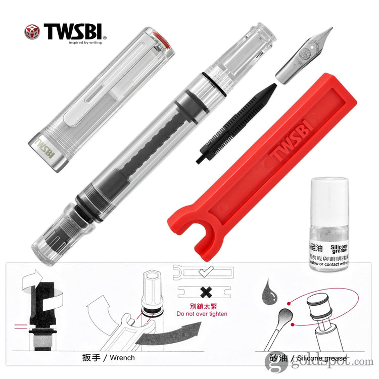 TWSBI Eco Fountain Pen in Clear Demonstrator Fountain Pen
