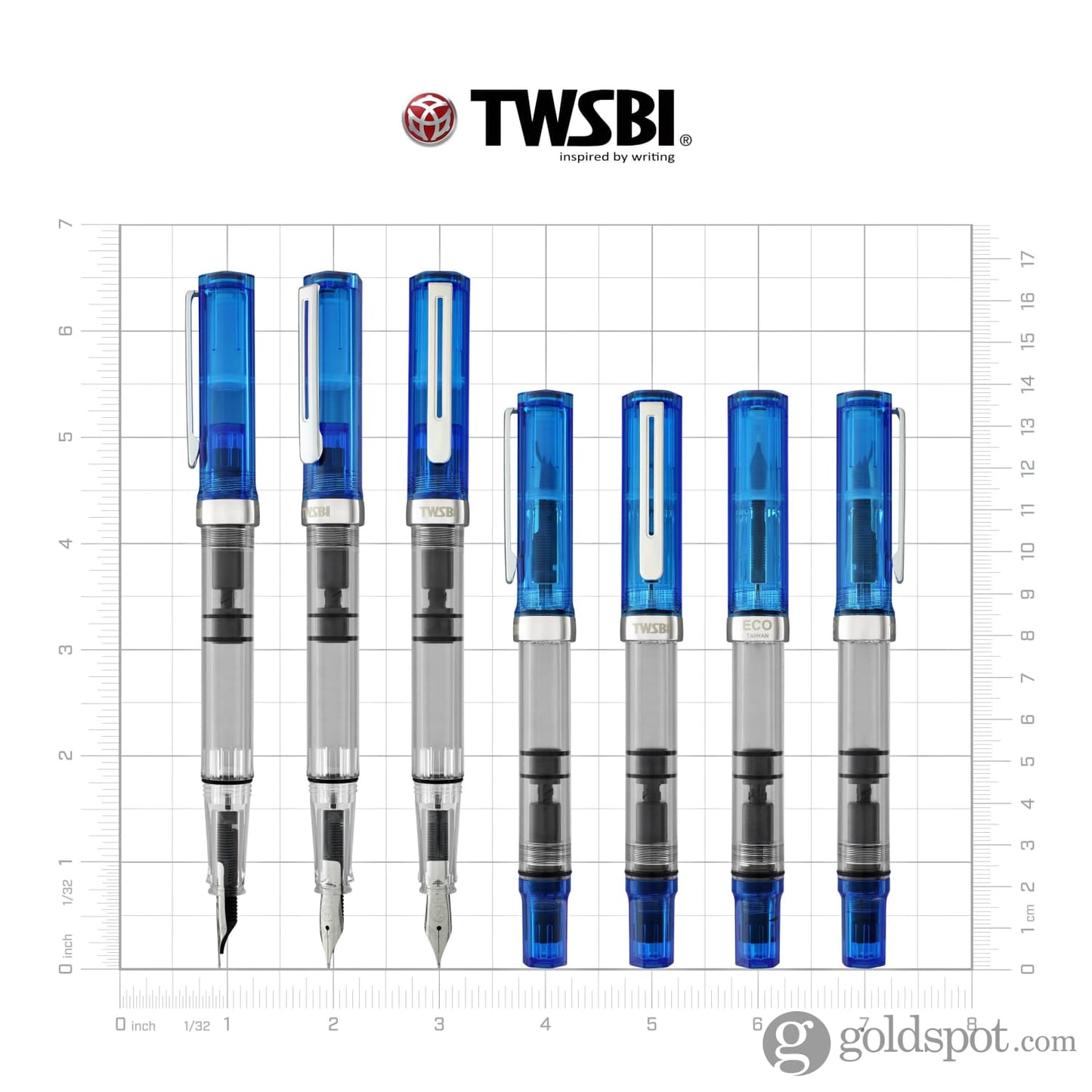 TWSBI Eco Fountain Pen in Transparent Blue Fountain Pen