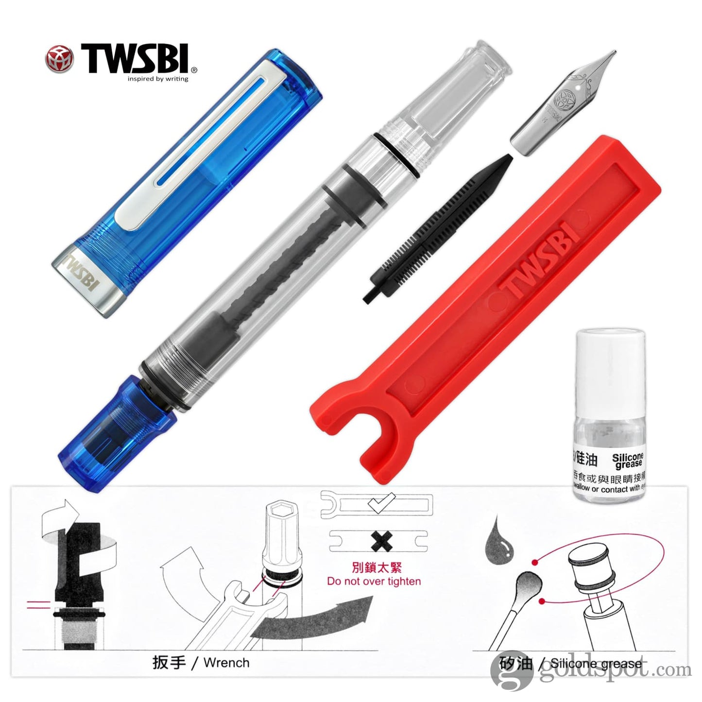 TWSBI Eco Fountain Pen in Transparent Blue Fountain Pen