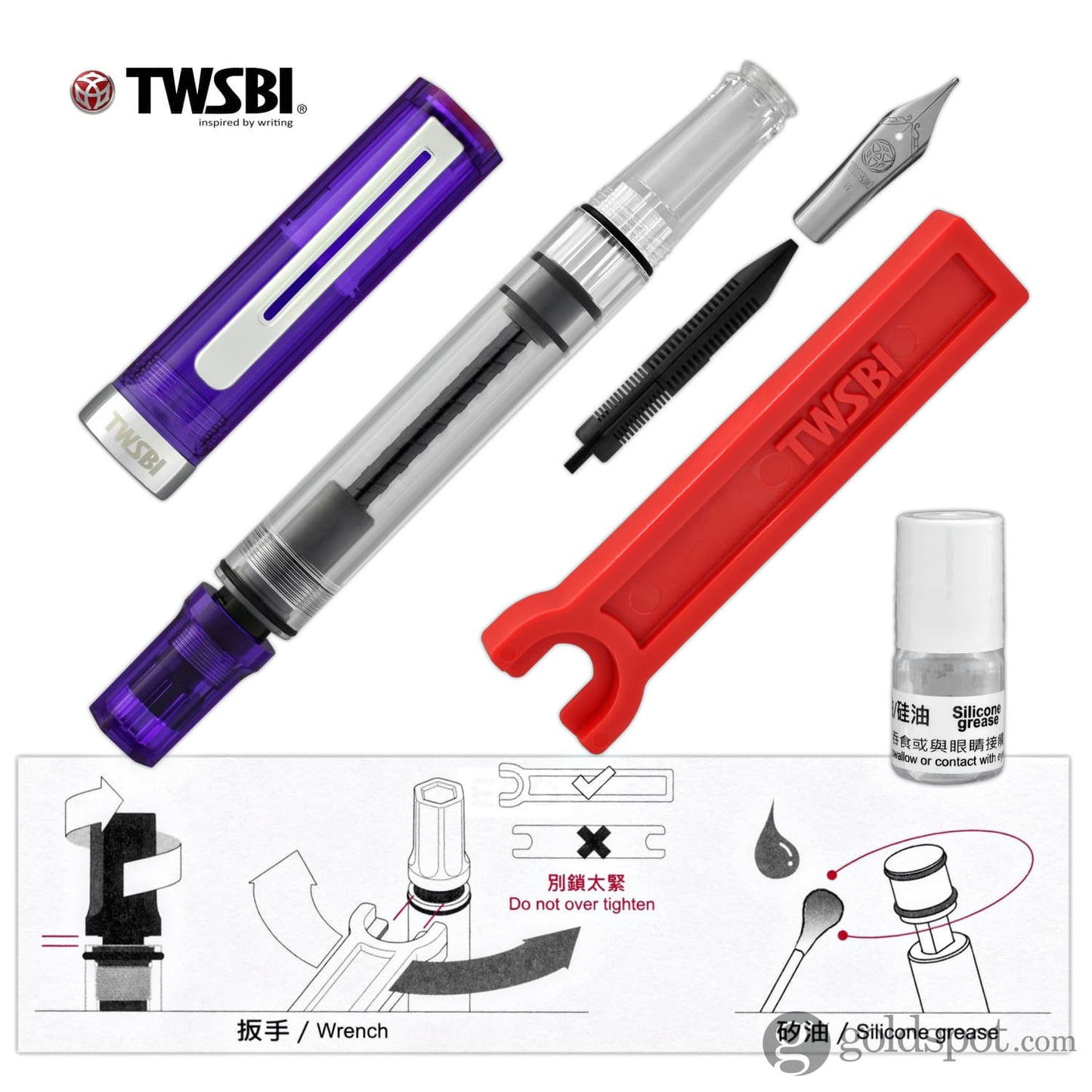 TWSBI Eco Fountain Pen in Transparent Purple Special Edition Fountain Pen