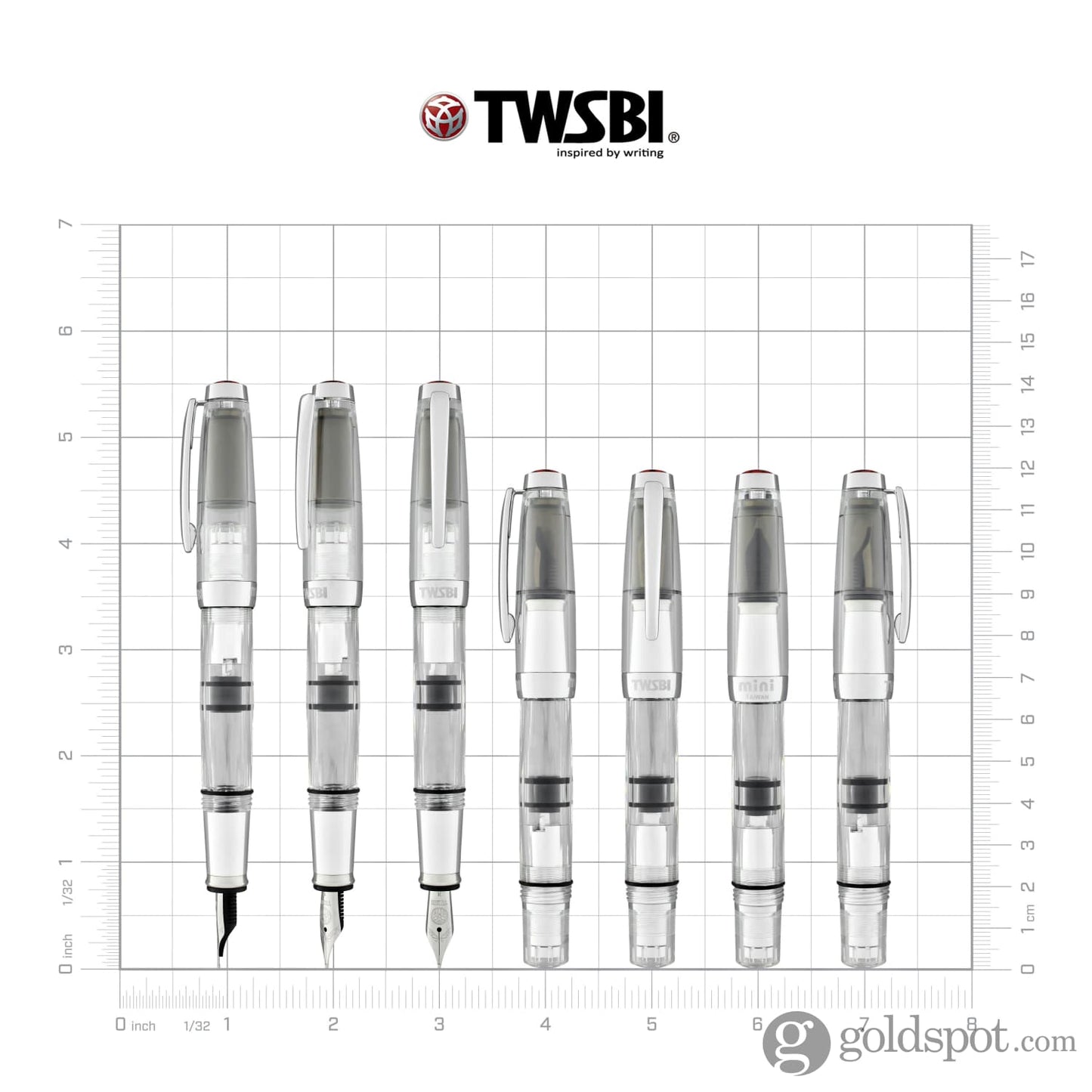 TWSBI Mini Fountain Pen in AL Silver Fountain Pen