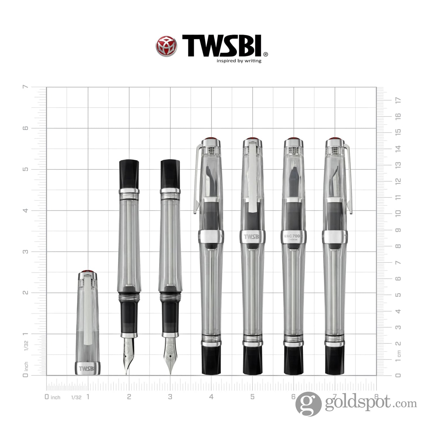 TWSBI Vac700R Fountain Pen in Clear Demonstrator Fountain Pen
