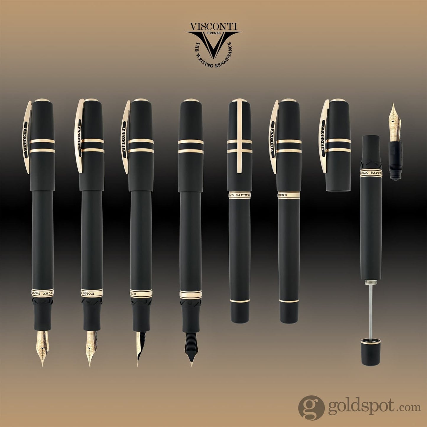 Visconti Homo Sapiens Fountain Pen in Lava Black with Bronze Trim Fountain Pen