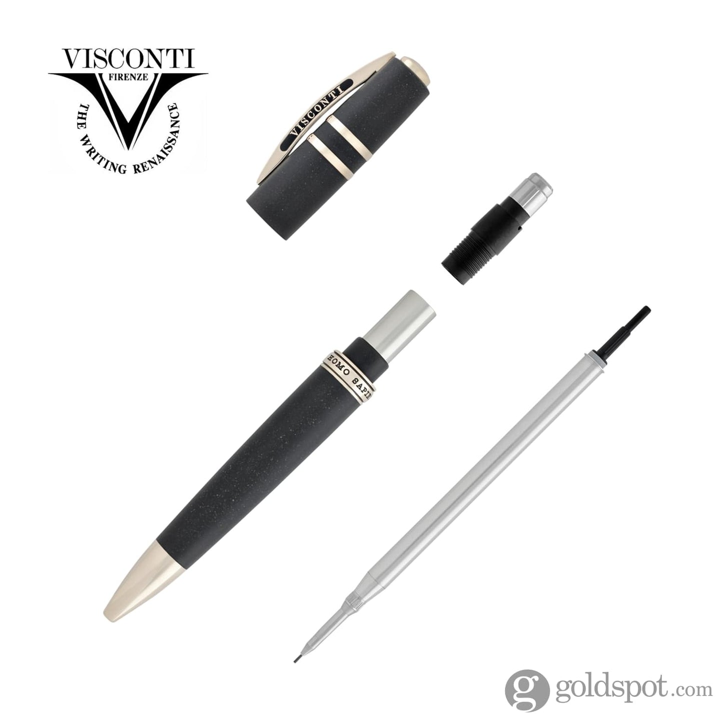Visconti Homo Sapiens Mechanical Pencil in Lava Black with Bronze Trim - 0.7mm Mechanical Pencil