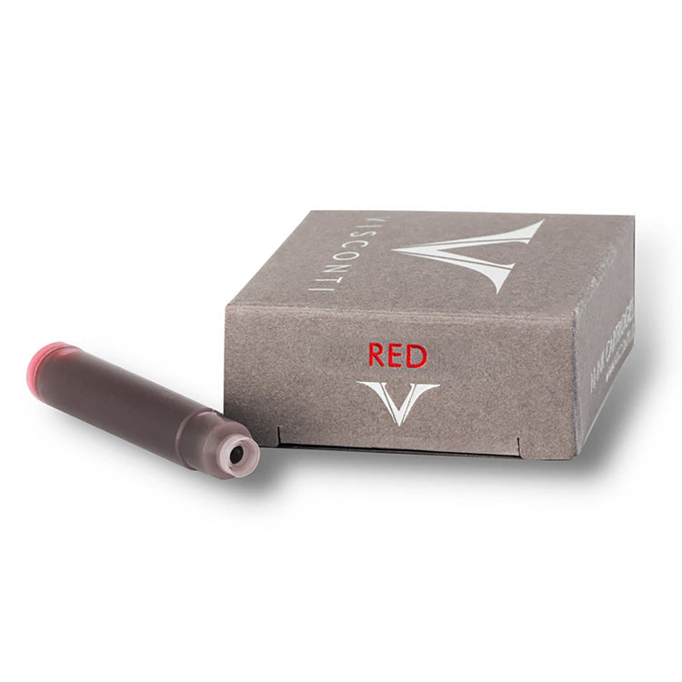 Visconti Ink Cartridges in Red - Pack of 10 Fountain Pen Cartridges