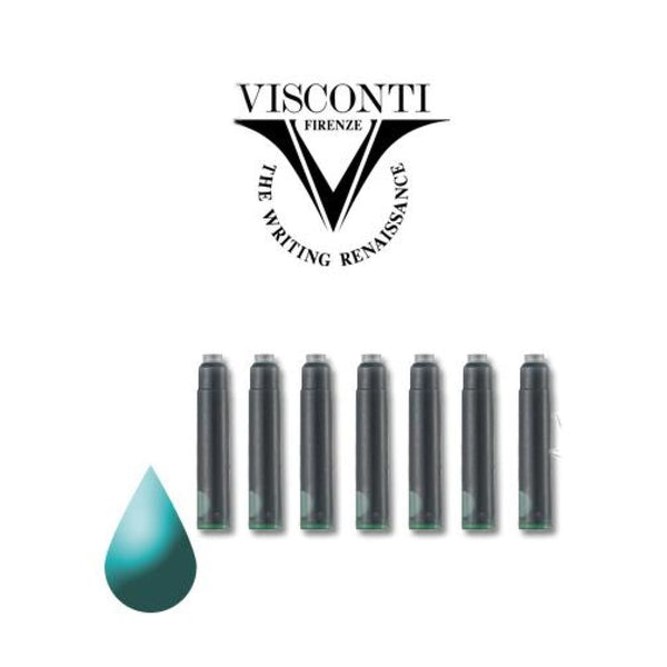 Visconti Ink Cartridges in Turquoise Fountain Pen Cartridges