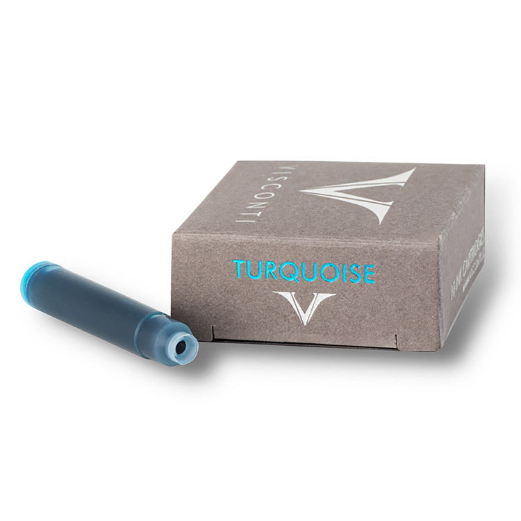 Visconti Ink Cartridges in Turquoise - Pack of 10 Fountain Pen Cartridges