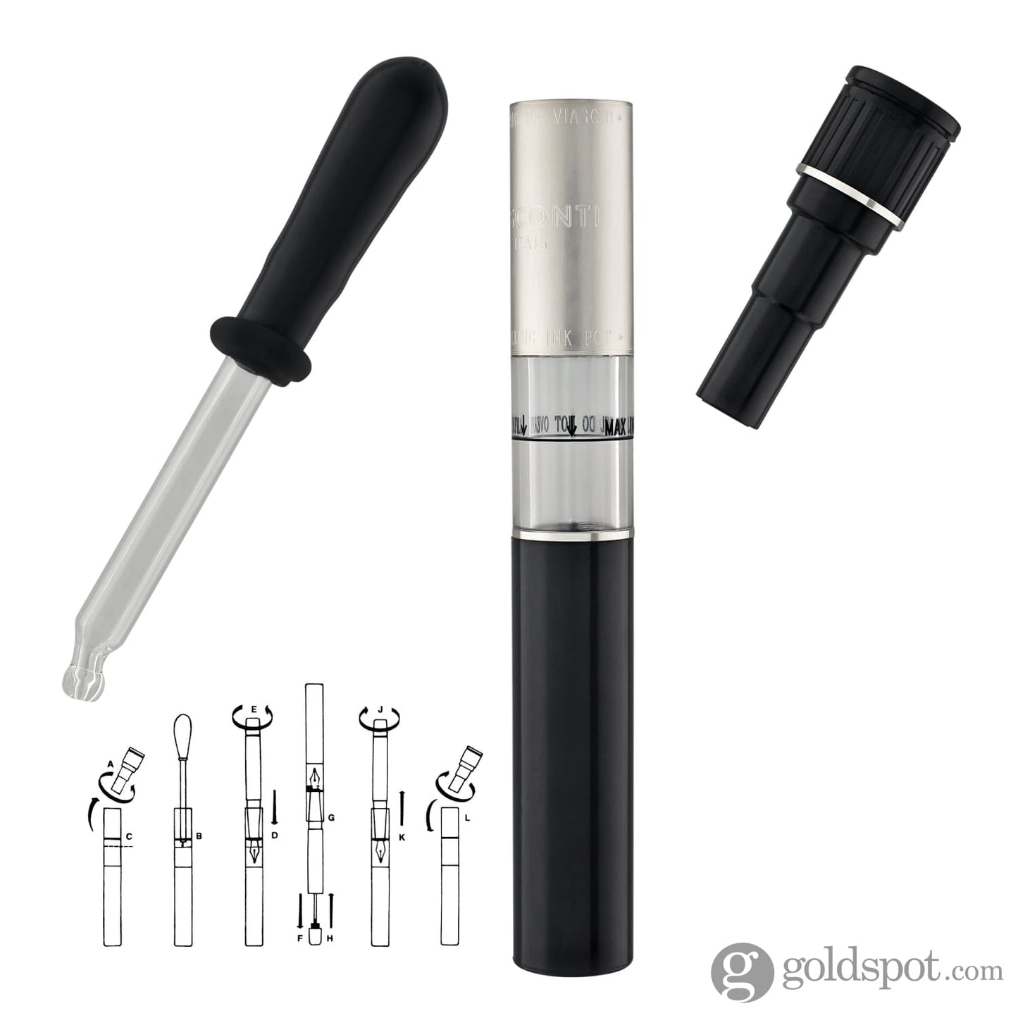 Visconti Traveling Ink Well in Black Accessory