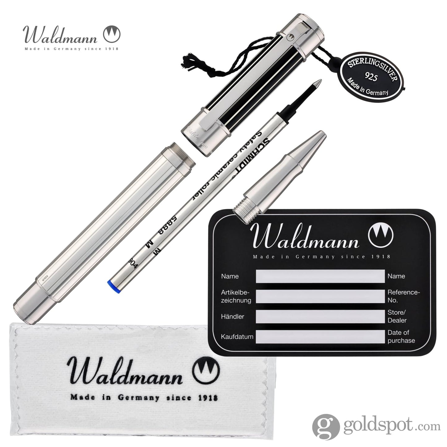 Waldmann Commander Rollerball Pen in Sterling Silver Rollerball Pen