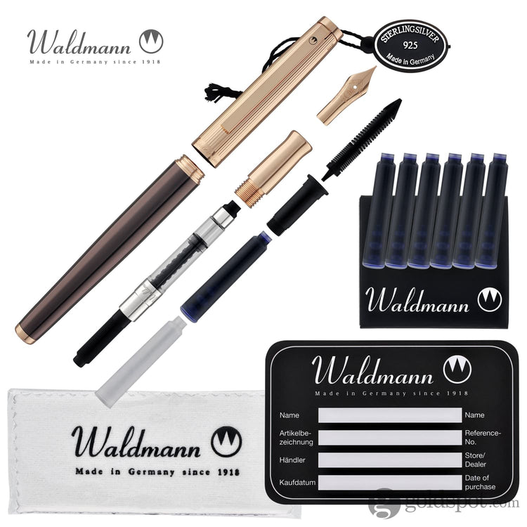 Waldmann Tuscany Fountain Pen in Chocolate with Rose Gold 18kt Gold Nib Fountain Pen