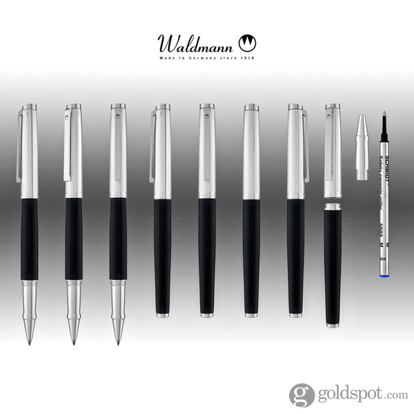 Waldmann Tuscany Rollerball Pen in Black Lacquer with Sterling Silver Rollerball Pen