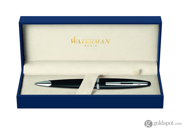 Waterman Carene Ballpoint Pen in Black Sea Stainless with Steel Trim Ballpoint Pen