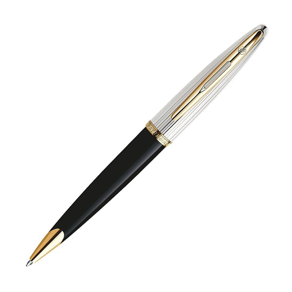Waterman Carene Ballpoint Pen in Deluxe Black & Silver with Gold Trim Ballpoint Pen