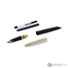 Waterman Carene Fountain Pen in Deluxe Black with Gold Trim - 18K Gold Fine Point Fountain Pen