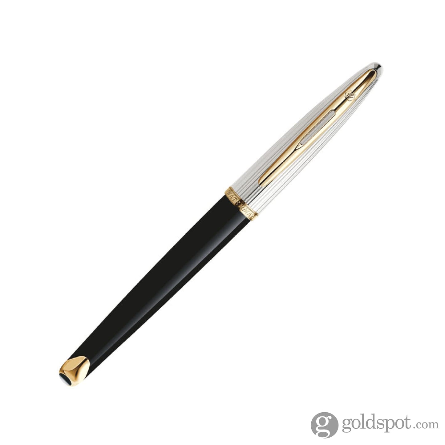 Waterman Carene Fountain Pen in Deluxe Black with Gold Trim - 18K Gold Fine Point Fountain Pen