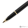 Waterman Carene Fountain Pen in Deluxe Black with Gold Trim - 18K Gold Fine Point Fountain Pen