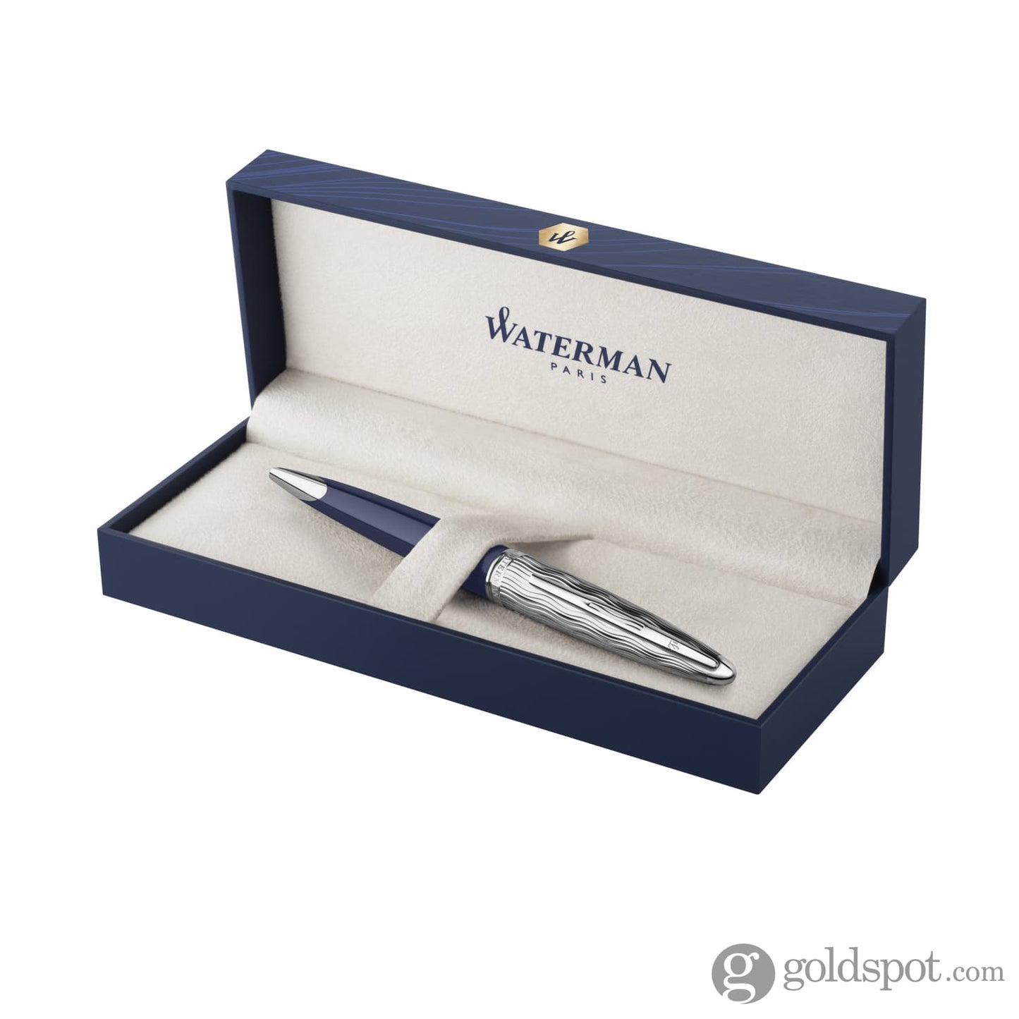 Waterman Carene L’Essence du Bleu Ballpoint Pen in Metal & Blue Lacquer Ballpoint Pen