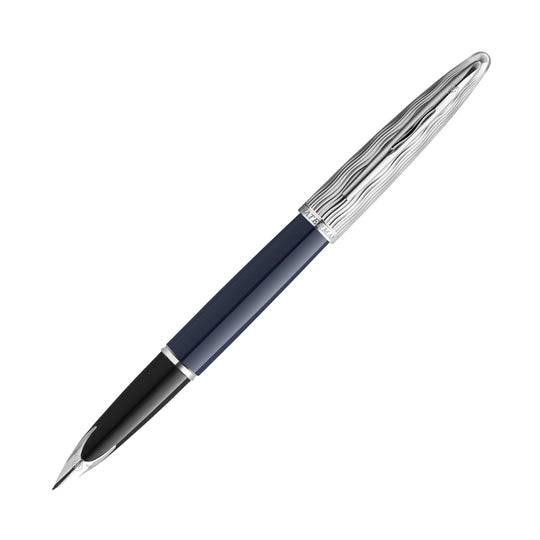 Waterman Carene L’Essence du Bleu Fountain Pen in Metal & Blue Lacquer - 18K Gold