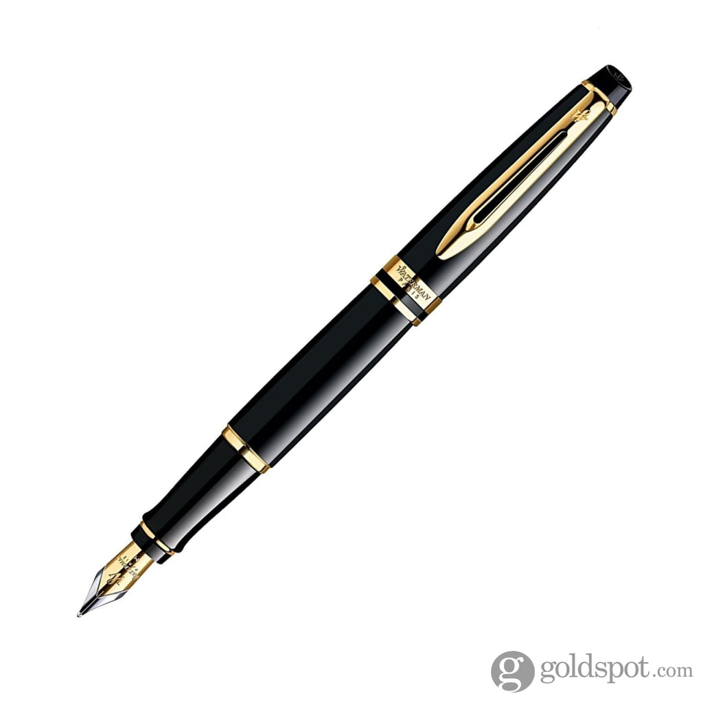 Waterman Expert Fountain Pen in Black with Gold Trim Medium Fountain Pen