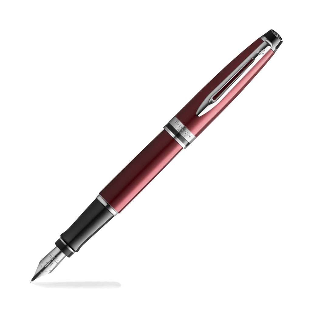 Waterman Expert Fountain Pen in Red with Chrome Trim Rollerball Pen