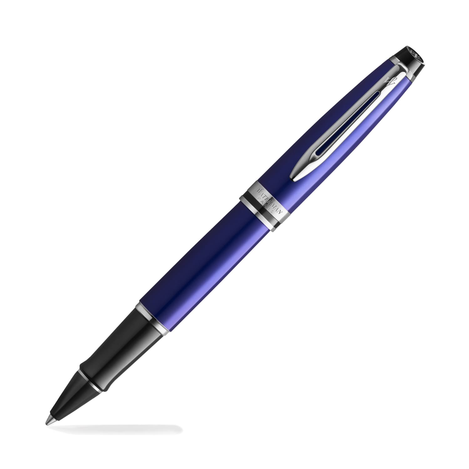 Waterman Expert Rollerball Pen in Blue with Chrome Trim Goldspot Pens